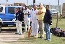 Mayor Swart watches game