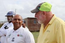 Mayor Swart watches game