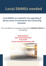 Local SMMEs needed for upgrading of Spreeu Street