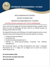 Closure of Municipal Offices Afrikaans